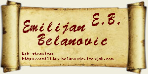 Emilijan Belanović vizit kartica